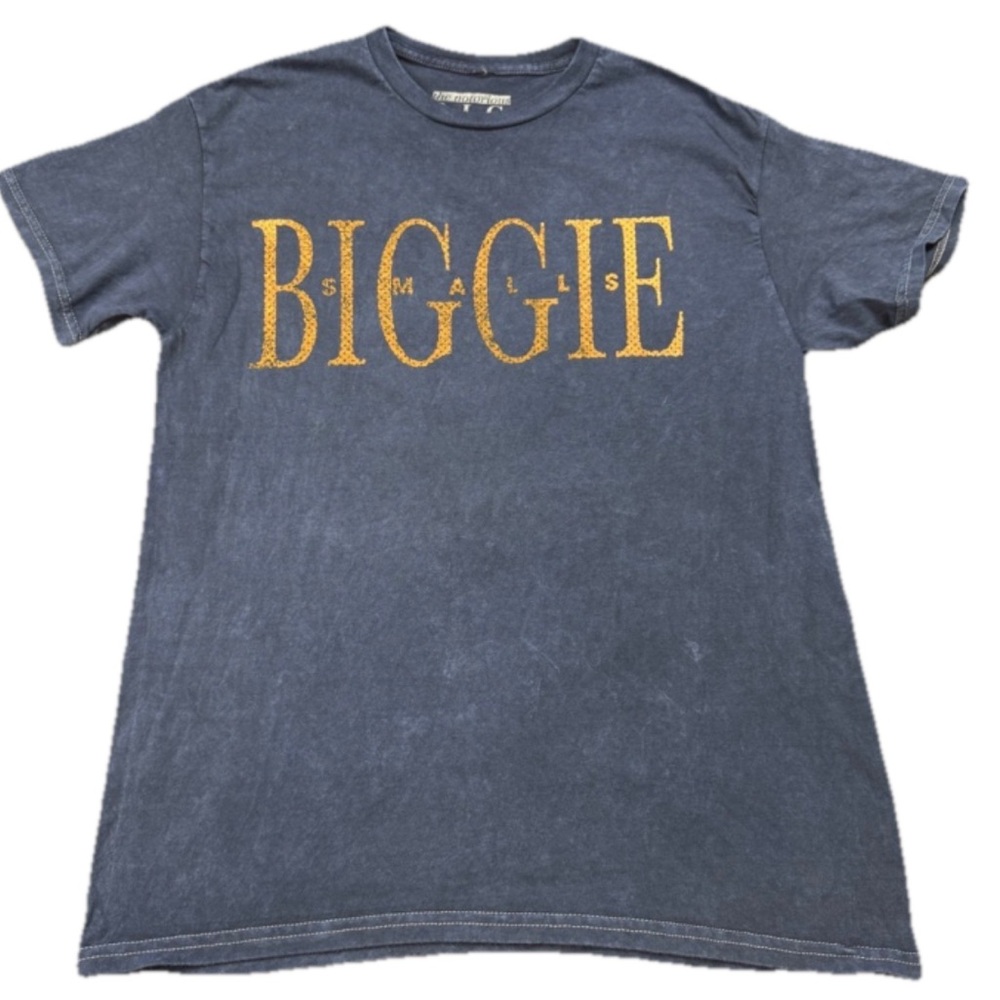 New Biggie Smalls Blue Gold Graphic T-Shirt Size XL